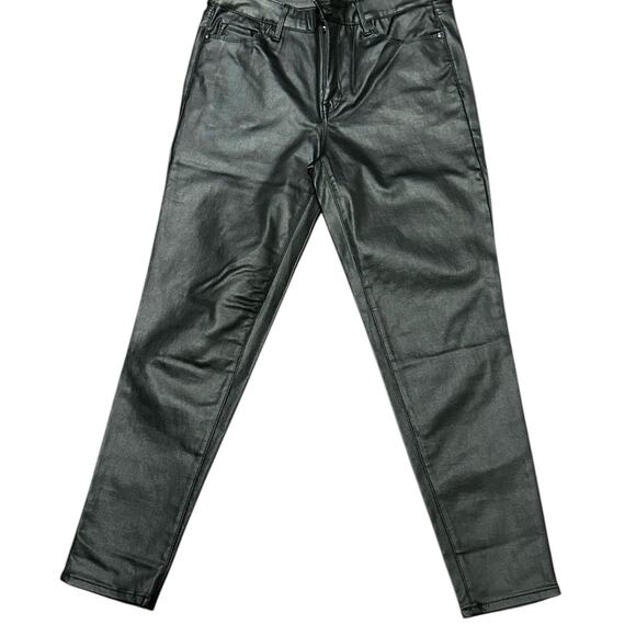 Social Standard by Sanctuary Women's Size 10 Black Leather Like Ankle Jeans - Picture 1 of 9